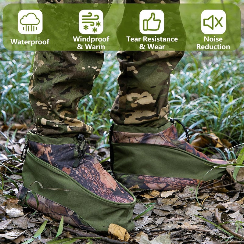 RunNico Waterproof Camo Boot Insulated Covers, 600D Hunting Non-Slip Boot Cover with Adjustable Drawstring, Cold Weather Boot Insulators for Men Women Hunting Camping Fishing Wildlife Photography(M,L) - Image 5